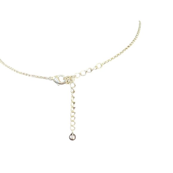 Vintage-Inspired Silver & Black Beaded Necklace With Teardrop Pendant - Picture 3 of 3